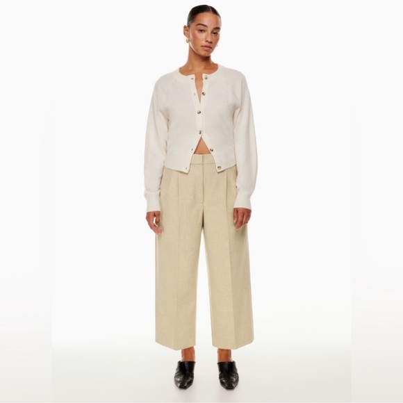 Aritzia Wilfred The Effortless Pant™ Cropped in Oat Beige size 00 - Picture 1 of 7